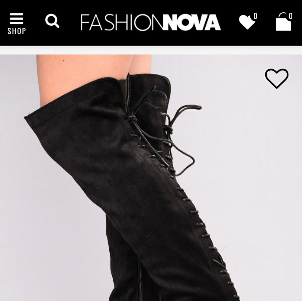 Fashion Nova thigh high boots.